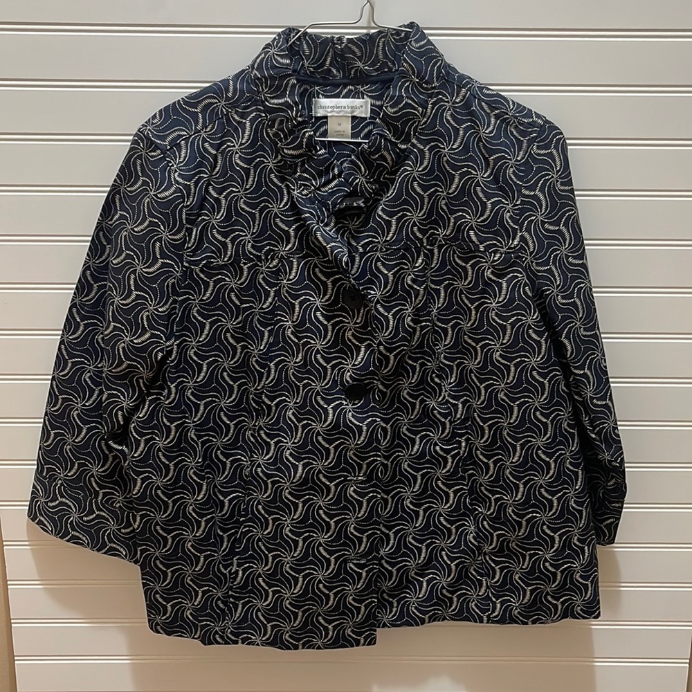 EUC Navy Blue 3/4 Sleeve Christopher & Banks Jacket Medium